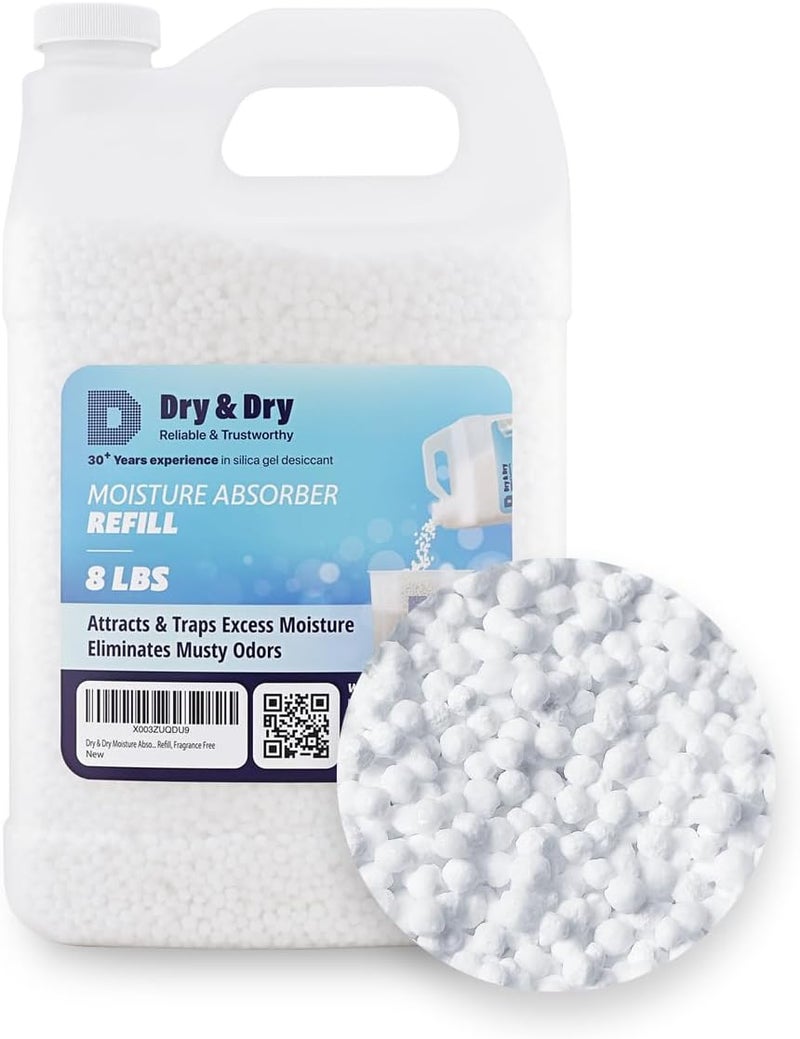 DRYDRY Moisture Absorbers Refill Beads (8 LBS) - Dehumidifiers for Home Dehumidifier for Basement Dehumidifiers for Bedroom Small Dehumidifiers Dehumidifiers Moisture Absorbers - Image 1
